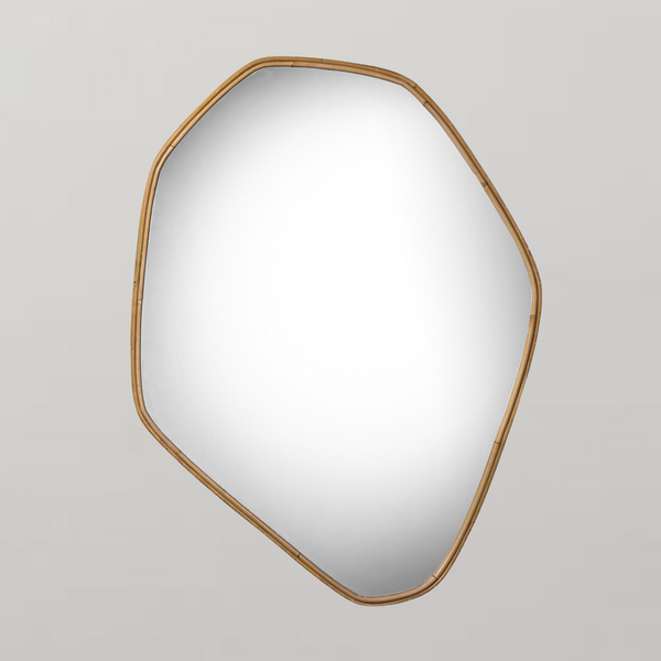 Ruby Wall Mirror - Natural Rattan Pebble Frame - 83cm
