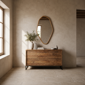 Ruby Wall Mirror - Natural Rattan Pebble Frame - 80cm