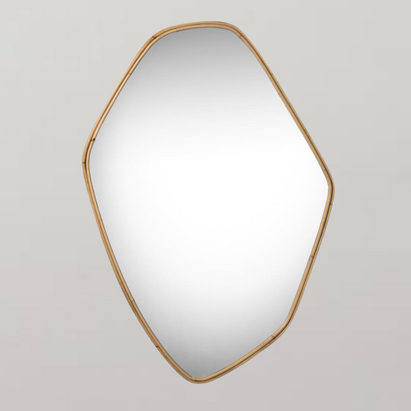 Ruby Wall Mirror - Natural Rattan Pebble Frame - 80cm