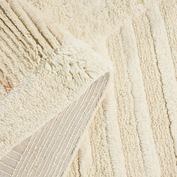 Jaipur Rug - White and Beige Wool Rug - 120 x 170cm