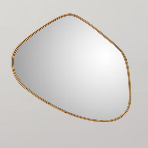 Ruby Wall Mirror - Natural Rattan Pebble Frame - 81cm