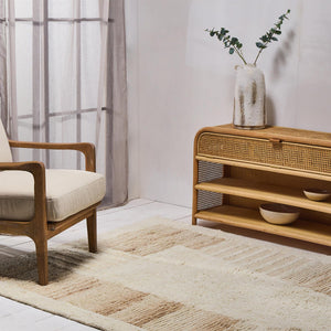Jaipur Rug - White and Beige Wool Rug - 120 x 170cm