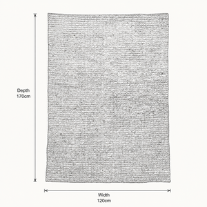 Ballia Rug - Brown Wool and Cotton Rug - 120 x 170cm