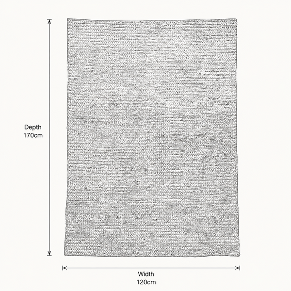 Ballia Rug - Brown Wool and Cotton Rug - 120 x 170cm