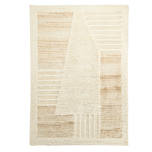 Jaipur Rug - White and Beige Wool Rug - 120 x 170cm