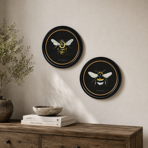 British Bee Dark Framed Wall Art - Set of 2 x 70cm