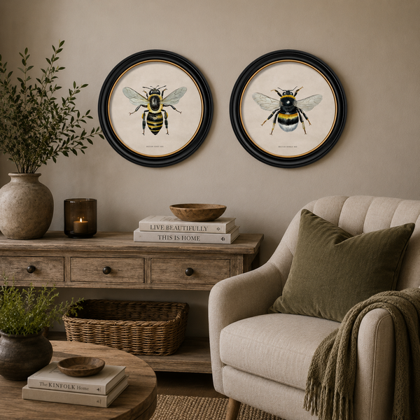 British Bee Framed Wall Art - Set of 2 x 70cm