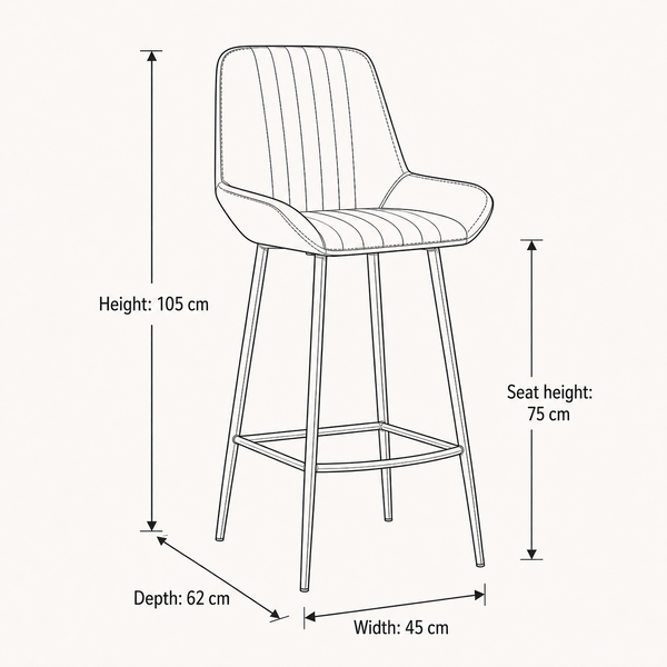 Brooklyn Bar Stool - 75cm