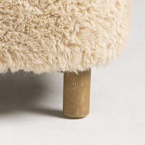 Eskimo Ottoman - Sand Faux Fur