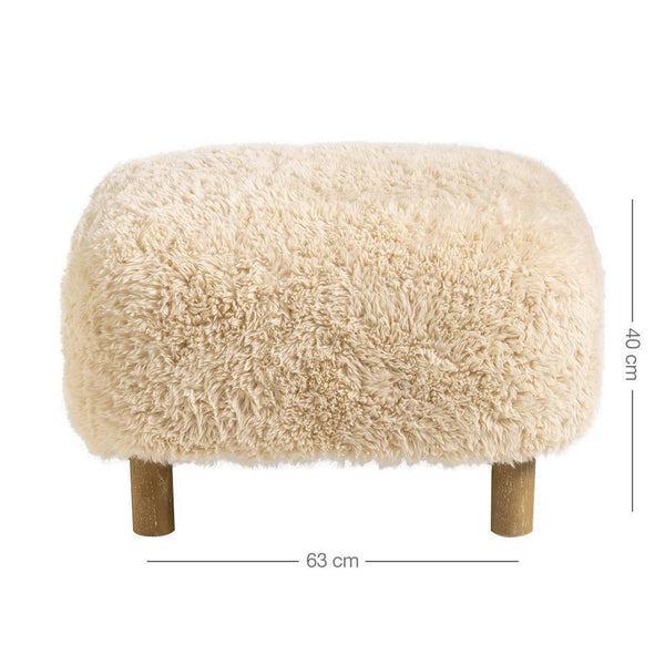 Eskimo Ottoman - Sand Faux Fur