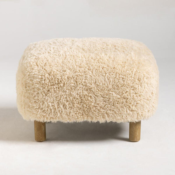 Eskimo Ottoman - Sand Faux Fur