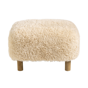 Eskimo Ottoman - Sand Faux Fur