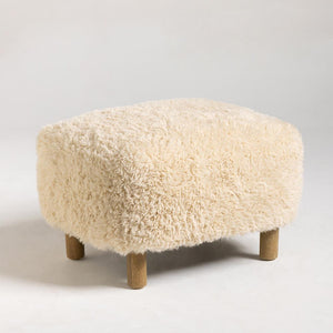 Eskimo Ottoman - Sand Faux Fur