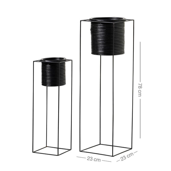 Char Plant Pots - Black