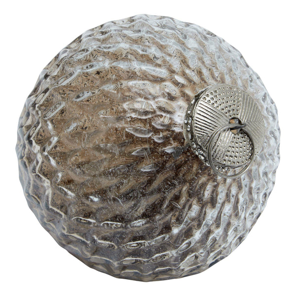 Coffee Ombre Hobnail Bauble - Glass - 10cm