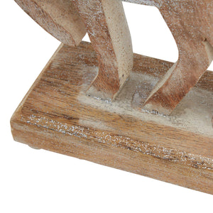 Wooden Sparkle Reindeer Decoration - 22cm