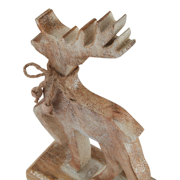 Wooden Sparkle Reindeer Decoration - 22cm