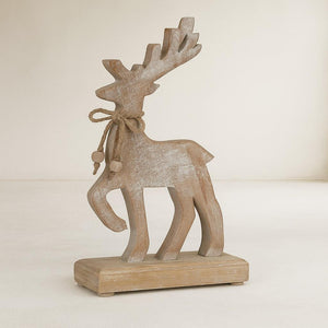 Wooden Sparkle Reindeer Decoration - 22cm