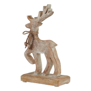 Wooden Sparkle Reindeer Decoration - 22cm