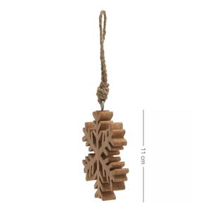Wooden Snowflake Decoration - 11cm