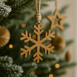 Wooden Snowflake Decoration - 11cm