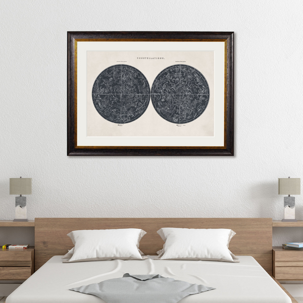 Constellations Maps Framed Wall Art x 70cm