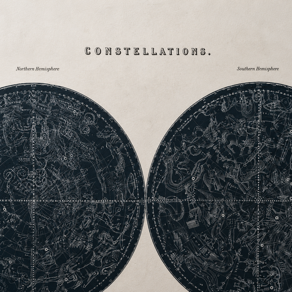 Constellations Maps Framed Wall Art x 70cm