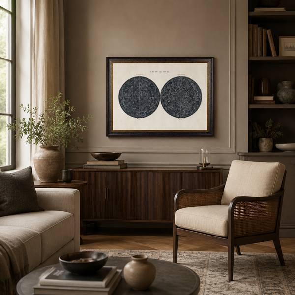 Constellations Maps Framed Wall Art x 70cm