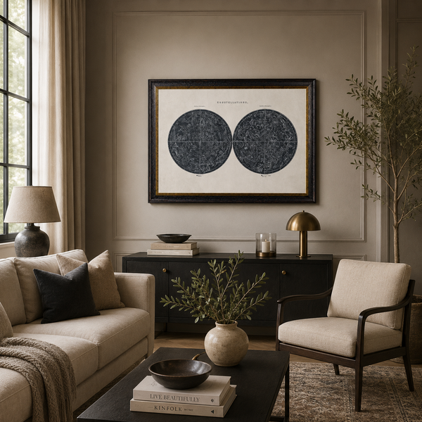 Constellations Maps Framed Wall Art x 95cm