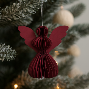 Cranberry Red Paper Angels - Pack of 5 - 10cm