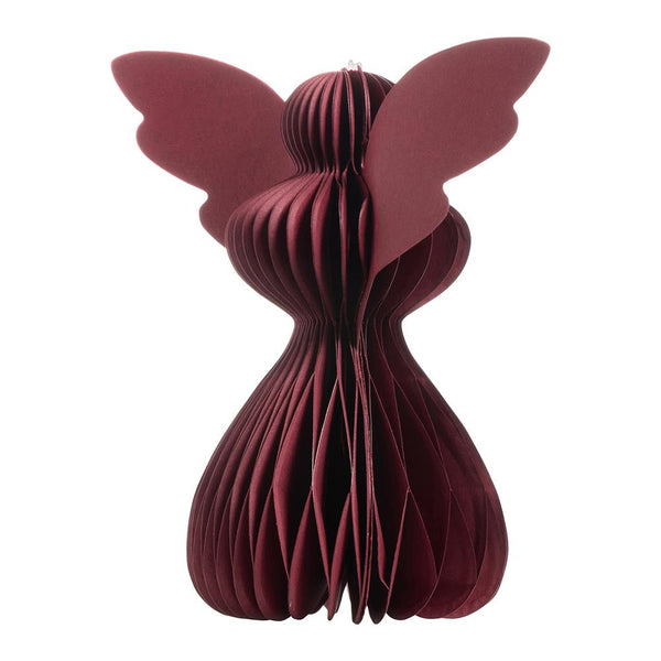 Cranberry Red Paper Angels - Pack of 5 - 10cm