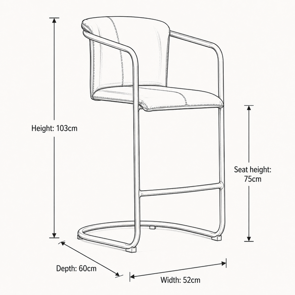 Deansgate Bar Stool - 75cm