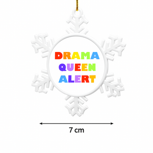 Drama Queen Snowflake Bauble - White Metal - 7cm