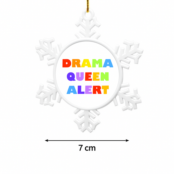 Drama Queen Snowflake Bauble - White Metal - 7cm