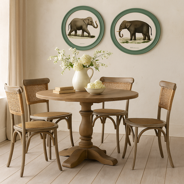 Elephants Framed Wall Art - Green - Set of 2 x 44cm
