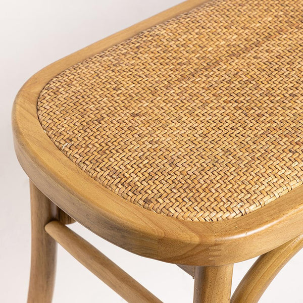 French Wicker Bench