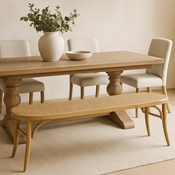 French Wicker Bench