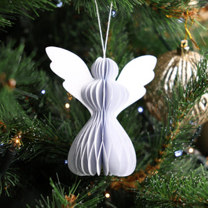 Frosty White Paper Angels - Pack of 5 - 10cm