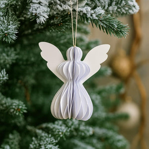 Frosty White Paper Angels - Pack of 5 - 10cm
