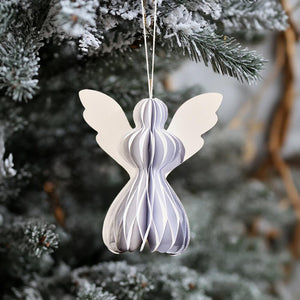 Frosty White Paper Angels - Pack of 5 - 10cm