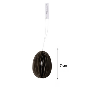 Moss Grey Paper Egg Baubles - Pack of 10 - 7cm