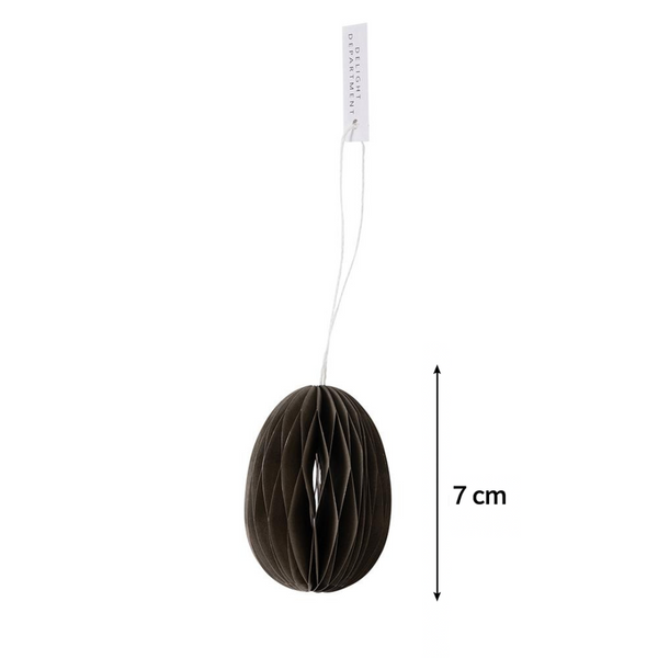 Moss Grey Paper Egg Baubles - Pack of 10 - 7cm
