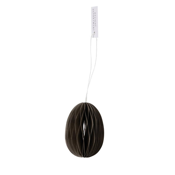 Moss Grey Paper Egg Baubles - Pack of 10 - 7cm