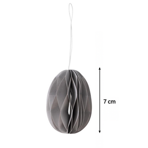 Grey Paper Egg Baubles - Pack of 10 - 7cm