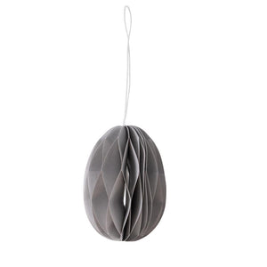 Grey Paper Egg Baubles - Pack of 10 - 7cm