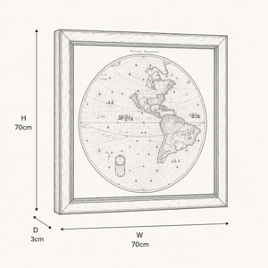 Hemispheres Framed Wall Art - Set of 2 x 70cm