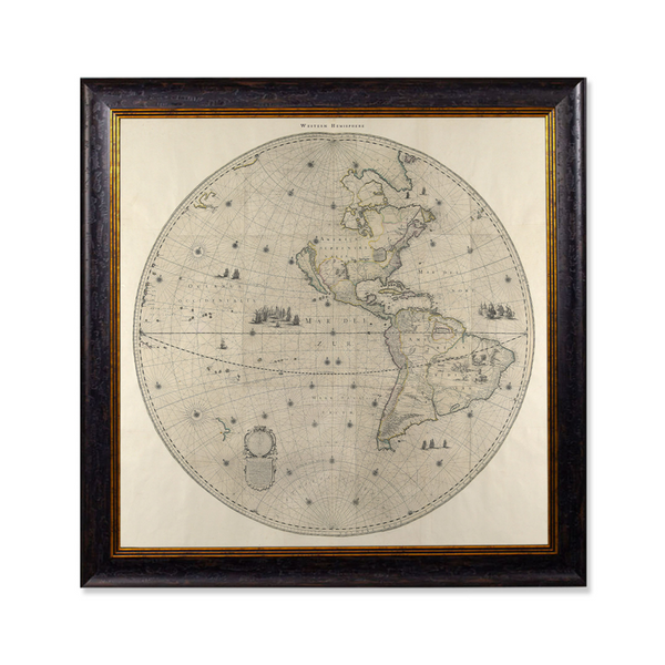Hemispheres Framed Wall Art - Set of 2 x 70cm