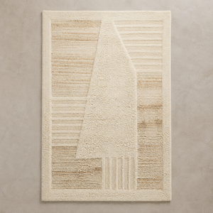 Jaipur Rug - White and Beige Wool Rug - 120 x 170cm