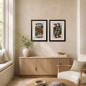 King and Queen of Hearts Framed Wall Art x 50cm