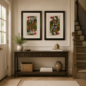 King and Queen of Hearts Framed Wall Art x 95cm